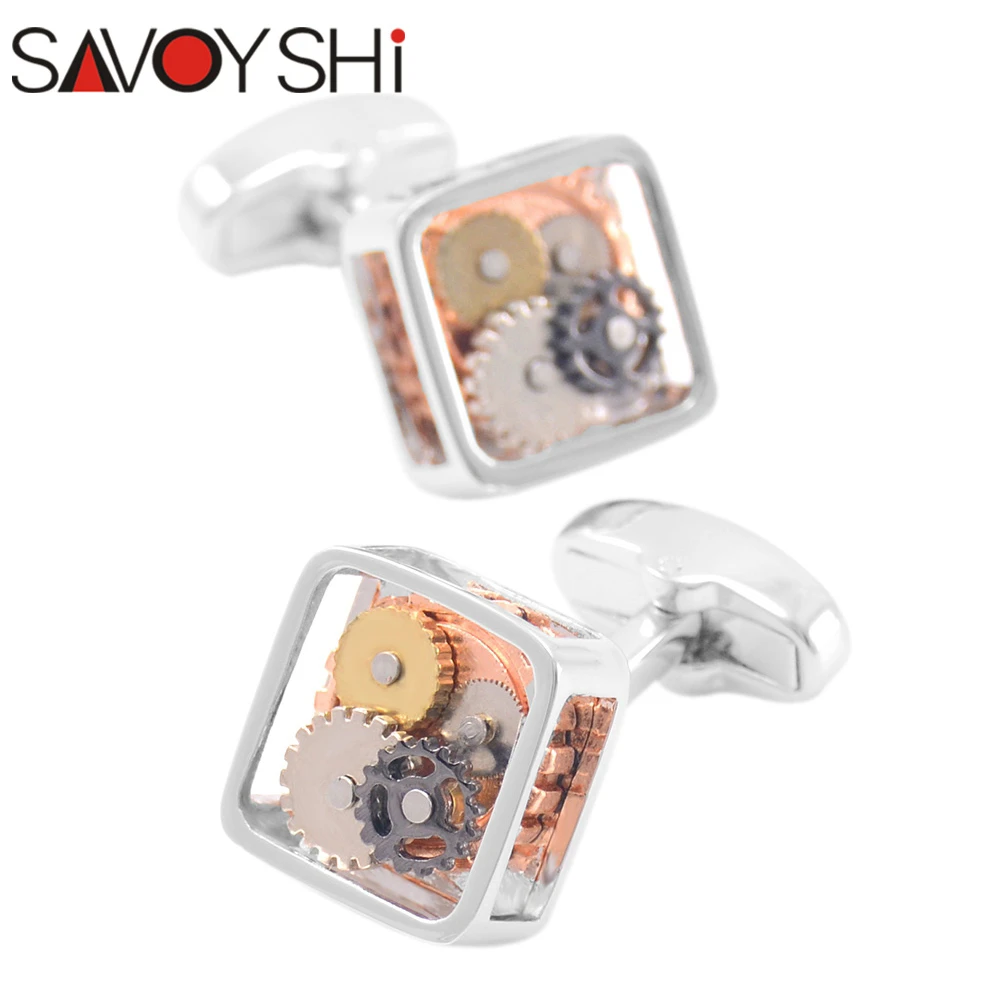 SAVOYSHI мужские футболки золотого цвета запонки аксессуары Подарки роскошные