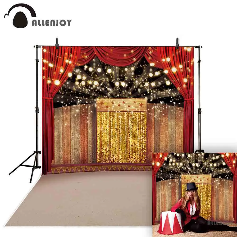 

Allenjoy photography backdrop stage gold luxury circus background photocall shoot prop studio decor studio party printed