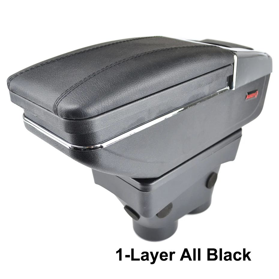 1-Layer All Black Xukey центральный подлокотник для peugeot 208 2013- консоль Центр черный ящик для хранения автомобиля Стайлинг пепельница Attrage - Название цвета: 1-Layer All Black