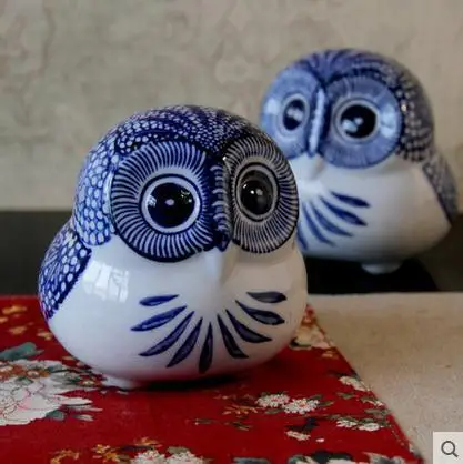 Черные и белые coruja ceramica Сова фигурки домашний декор керамика милые украшения