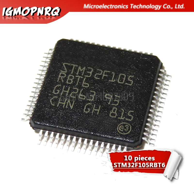 10 шт. STM32F105RBT6 STM32F105 RBT6 QFP64 микроконтроллеры ARM 32BIT Cortex 64/25 cvity линия M3