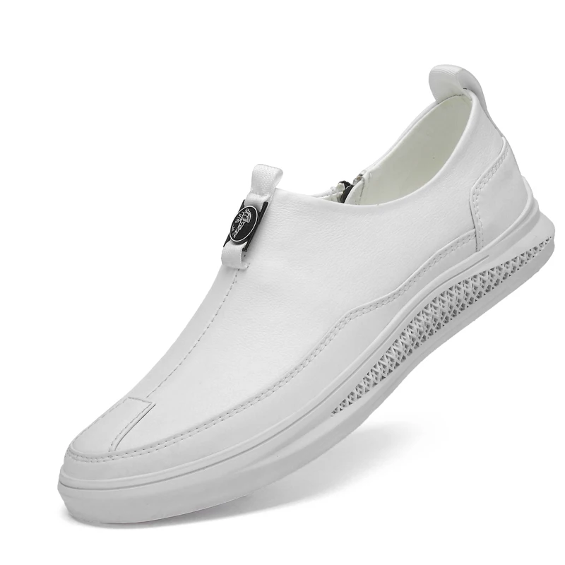 Мужские повседневные кроссовки лоферы Мужская обувь из натуральной кожи без