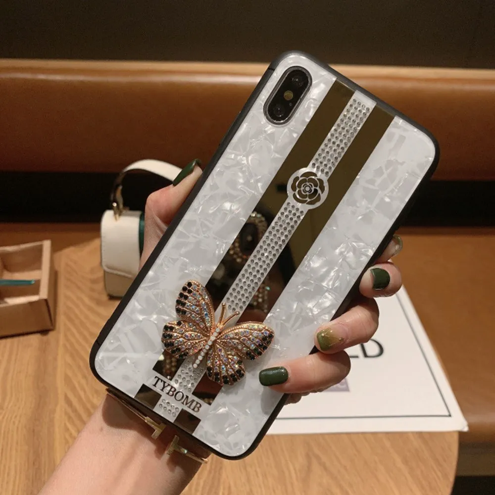 Роскошный 3D чехол бабочка для телефона iPhone XR XS 7 8 Plus противоударный зеркальный