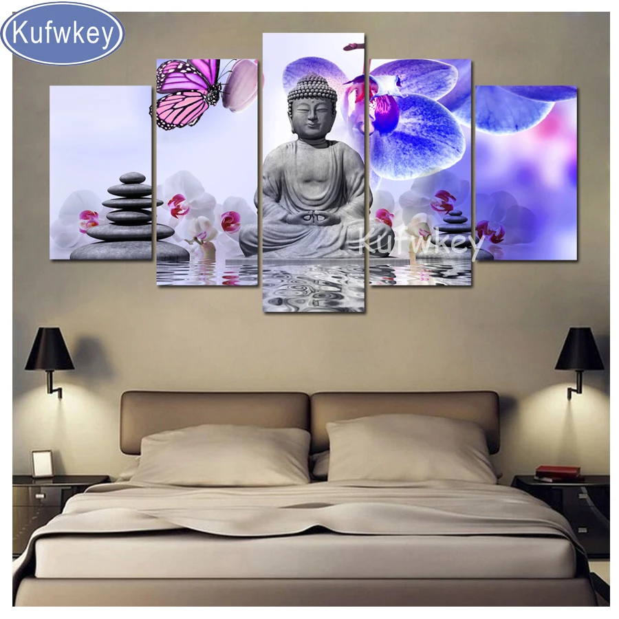 

orchid embroidery diamond buddha 5d diamond painting sale full diamond mosaic picture of rhinestones cross-stitch 5pcs
