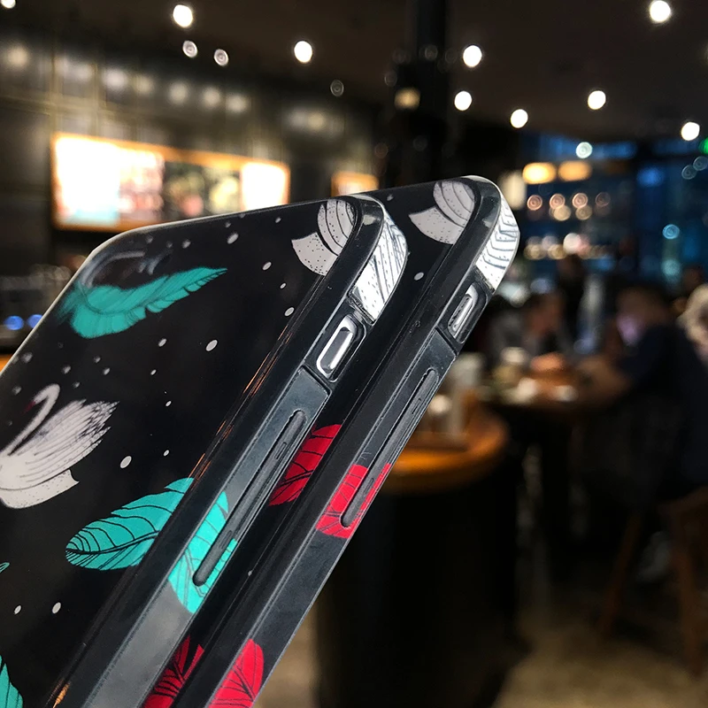 AKBKTII роскошный лебедь стекло чехол для iphone 6 s 8 плюс Чехол задняя Лебедь