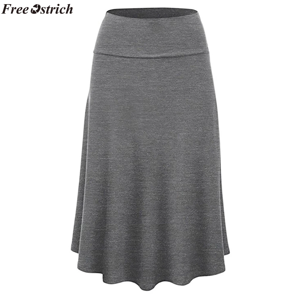 Женская длинная юбка FREE OSTRICH faldas mujer moda однотонная плиссированная размера плюс с