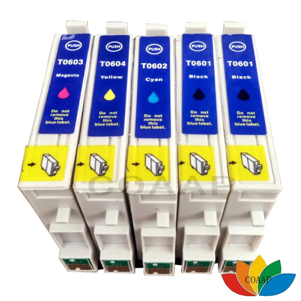 5 шт. совместимые 60 картриджей для T0601 T0602 T0603 T0604 Epson Stylus C88 CX3800 CX3810 CX4200 CX4800 CX5800F CX7800|ink