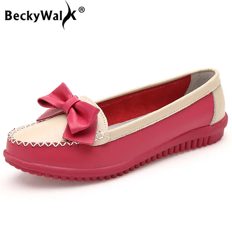 BeckyWalk/Женская обувь для отдыха из натуральной кожи на плоской подошве модные