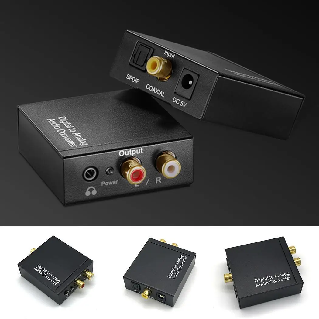 Прочный Цифровой оптический коаксиальный аналоговый RCA стерео аудиоконвертер 3 5