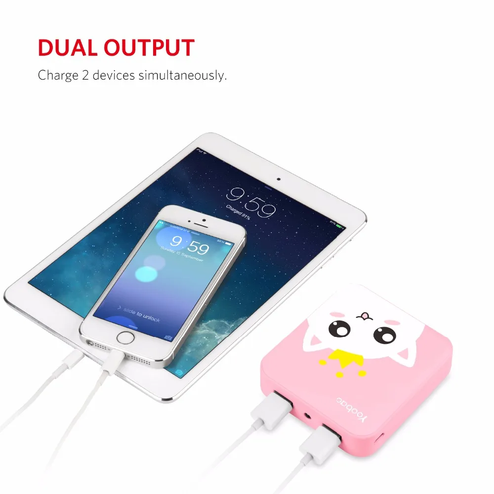 Yoobao M4 10400 мАч телефон Зарядное устройство с двумя портами USB Выход Портативный