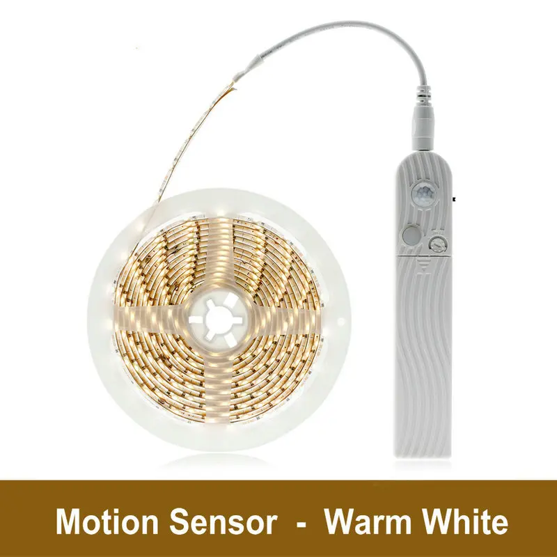 Warm White Датчик движения светодиодная лента PIR датчик Светодиодная лента 2835 для DIY под кровать свет спальня Санузел ночные огни - Испускаемый цвет: Warm White
