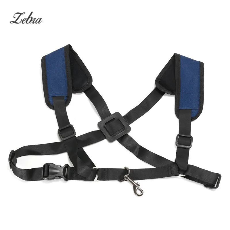 Зебра портативный черный нейлон Регулируемый Тенор Баритон саксофон альт ремень