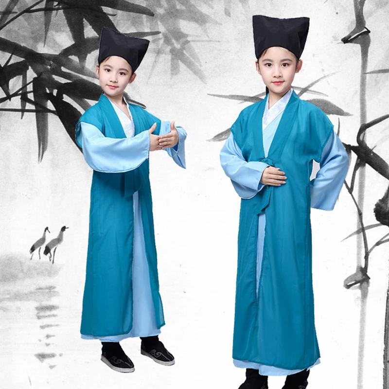 Hanfu Детские китайские традиционные костюмы для девочек костюм китайских танцев