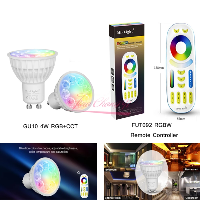 Приглушаемая Светодиодная лампа Mi светильник 4 Вт GU10 RGB CCT(2700 6500K) светодиодные