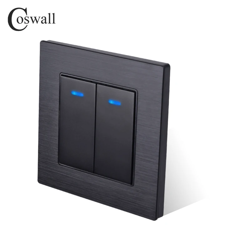 Coswall 2 Gang Way On / Off настенный выключатель света светодиодный индикатор