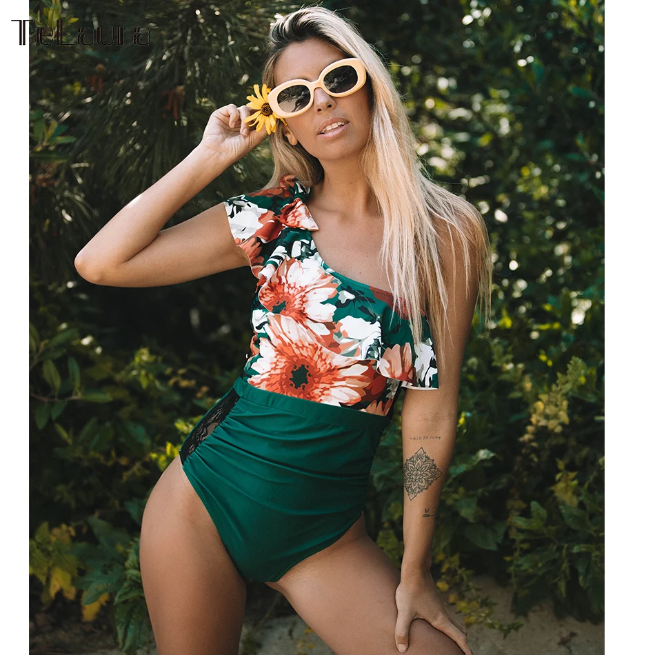2019 Sexy One Piece Swimsuit Women Swimwear Lace Monokini Padded Swim Suit Bodysuit Bathing Shoulder Beach Wear Female | Спорт и