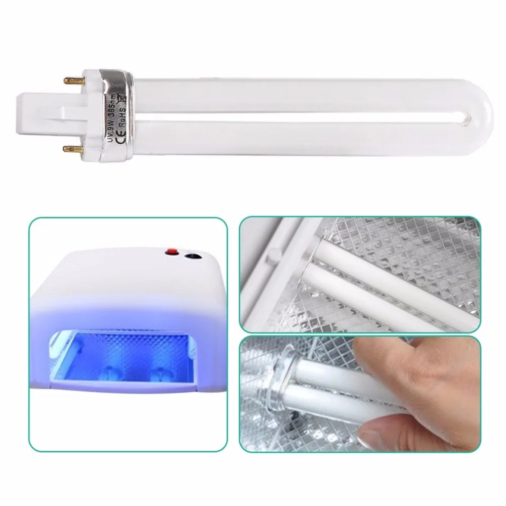 Professional U-shaped 365nm Nail Art UV Gel Dryer 9W Light Lamp Tube Replacement Curing Manicure Tool hot |