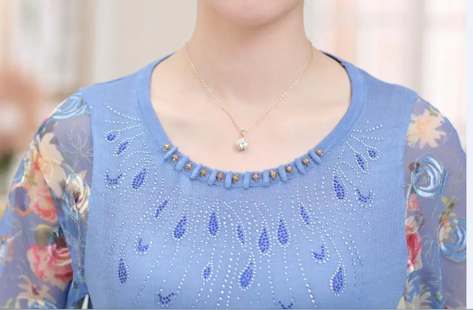 Высококачественная женская летняя и весенняя блузка Рубашки для женщин среднего