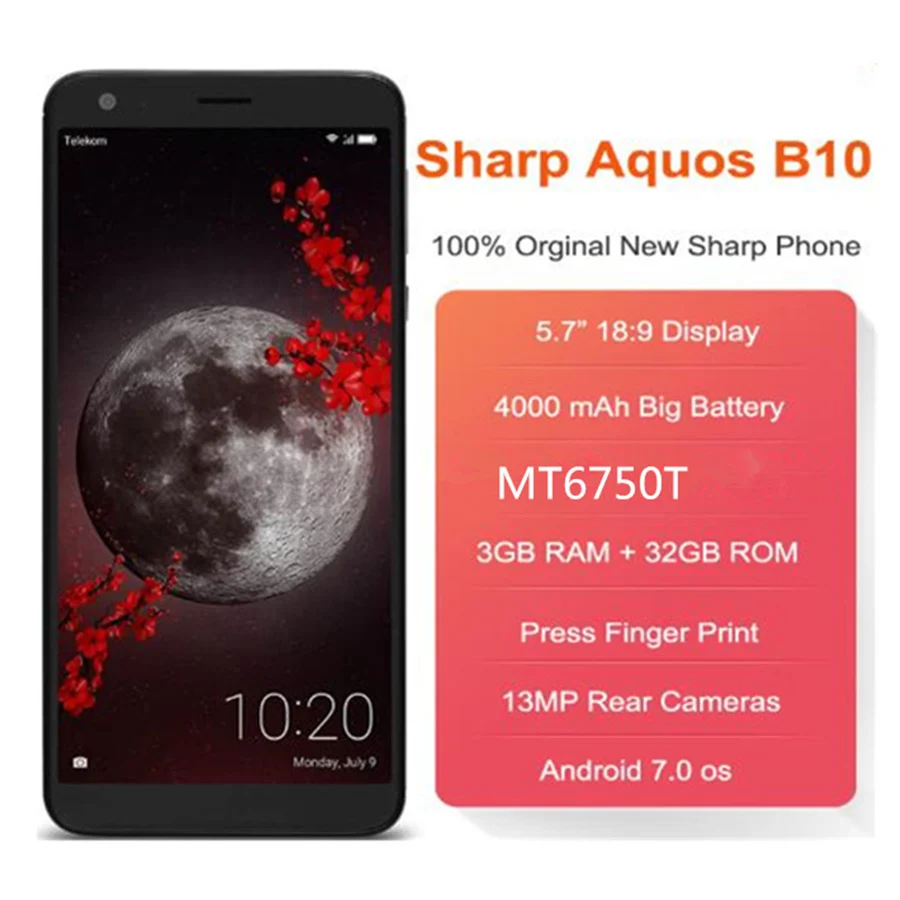 Смартфон SHARP B10 MT6750T с восьмиядерным процессором 3 ГБ ОЗУ 32 Гб ПЗУ две sim карты Android 7