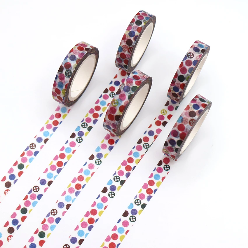

1 PCS Colorful Points Decorative Washi Tape DIY Scrapbooking Masking Tape School Office Supply Escolar Papelaria