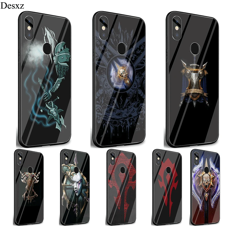 Чехол для телефона из стекла с логотипом World Of Warcraft для Xiaomi mi 8 Lite A1 A2 5X6X9 Red mi Note 5 6 7 Pro 6A 4X Pocophone F1