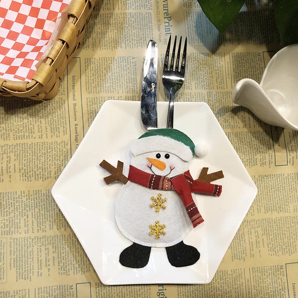 Newest Creative Home Party Fork Set Hat Storage Tool Christmas Decoration Bag Kitchen Flatware Tableware gift bag YF | Дом и сад