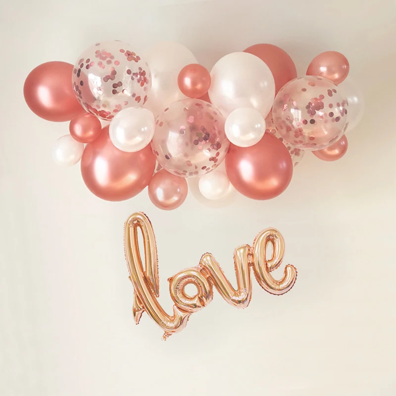 

12inch New Gold Pink Red Balloons Gold White Pink Confetti Wedding Birthday Party Decor Helium Supplies Foil LOVE Balloon