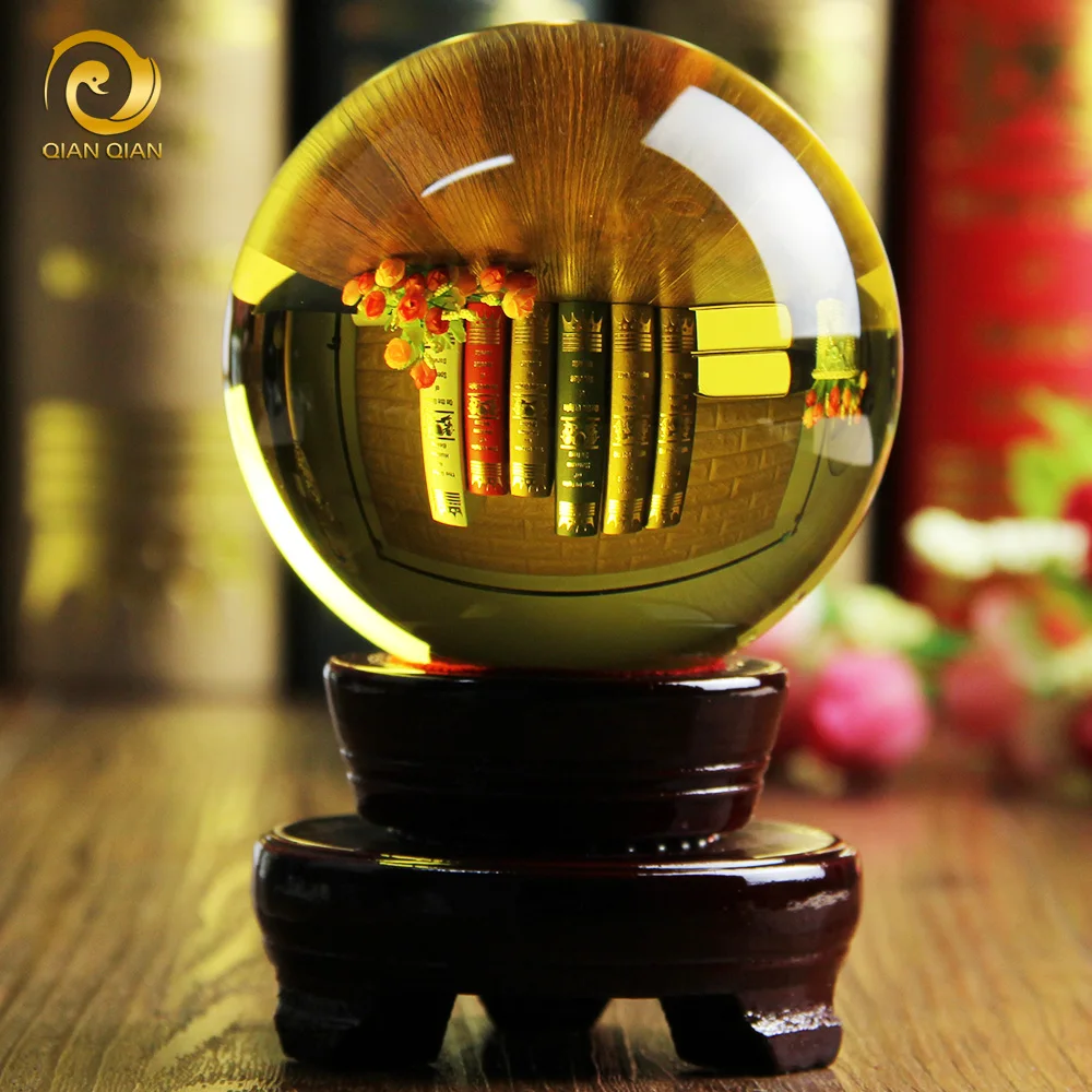 Повезло желтый хрустальные шары домашнее украшение украшения Домашнего