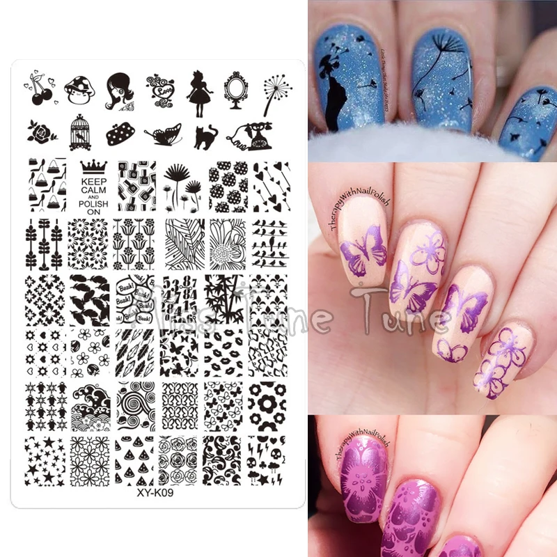 Бабочка вырос акриловый лак штамповки пластин прозрачный штамп Шаблоны