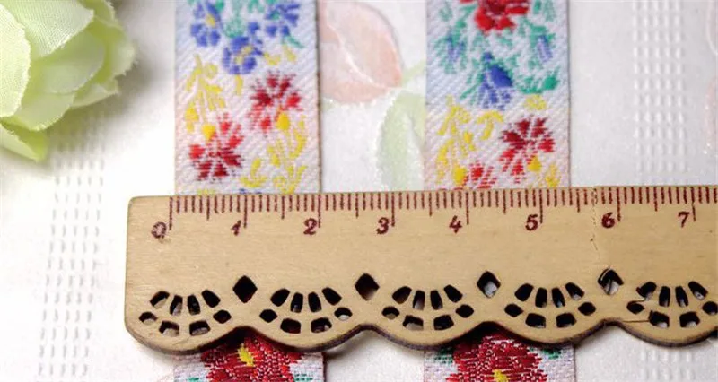 Лента жаккардовая с вышивкой 10 ярдов|Ленты для шитья| |