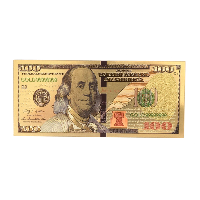 

USA Gold Plated Banknotes/Zimbabwe Gold Foil Banknote Paper Money Gifts Crafts Non Currency Collection