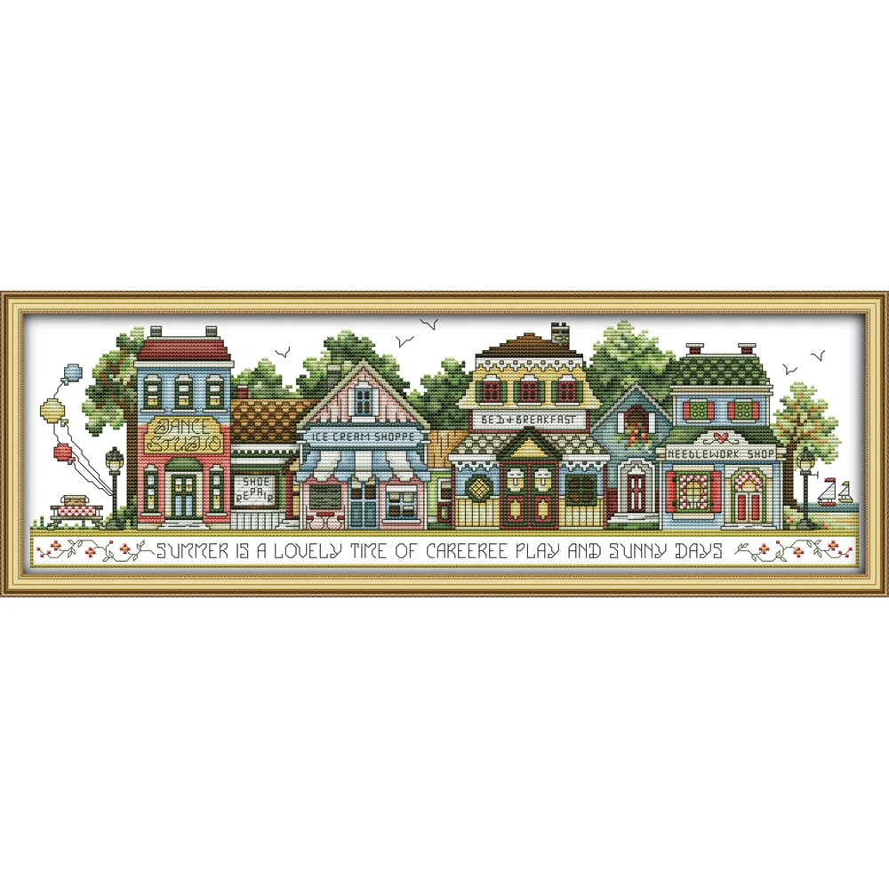 Joy Sunday Street Views 6 китайских наборов крестиков экологичный хлопок Печатный 11CT DIY