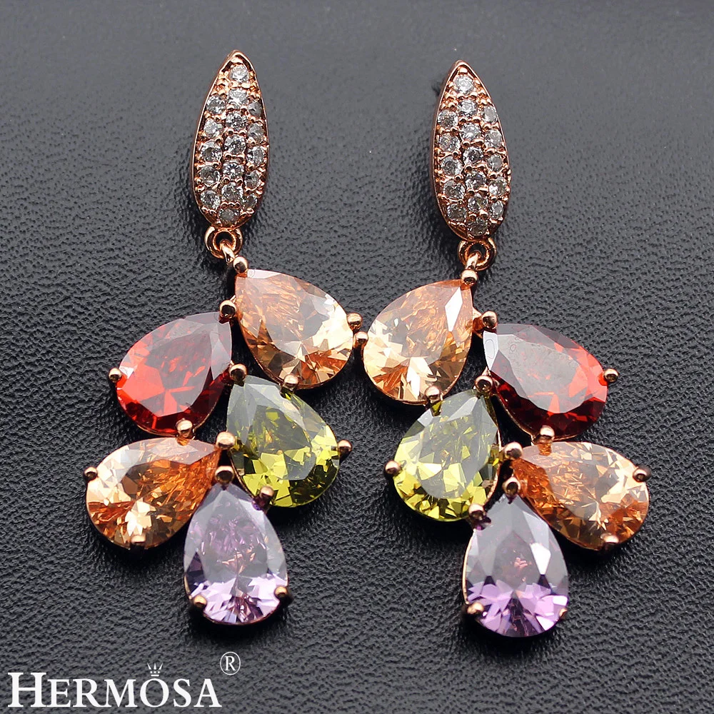 

Hermosa Jewelry Rainbow Peridot Garnet Morganite Mulit 925 Sterling Silver Earrings HE003