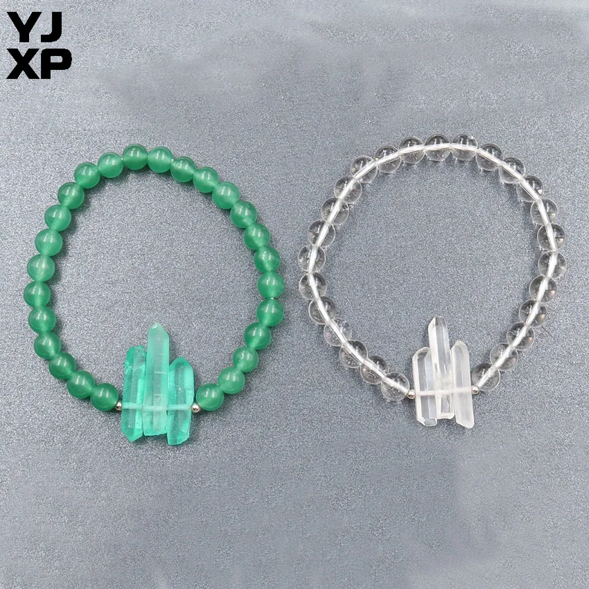 YJXP 1 шт. браслет с круглыми бусинами 3 хрустальными колоннами Натуральный