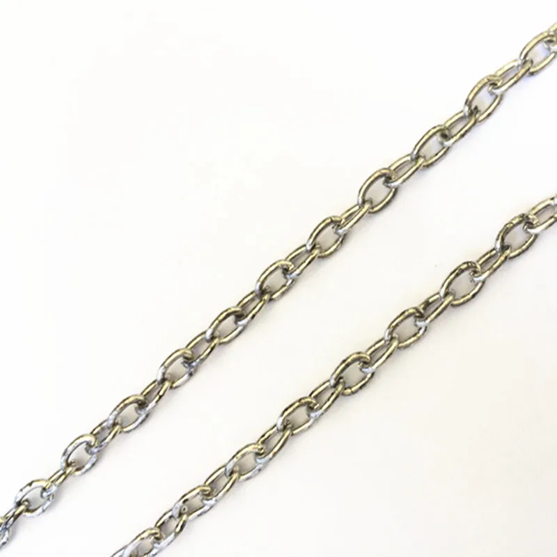 Фото 6.6 футов/партия 4 мм x 5 Античное серебряное ожерелье-цепочка сделай сам