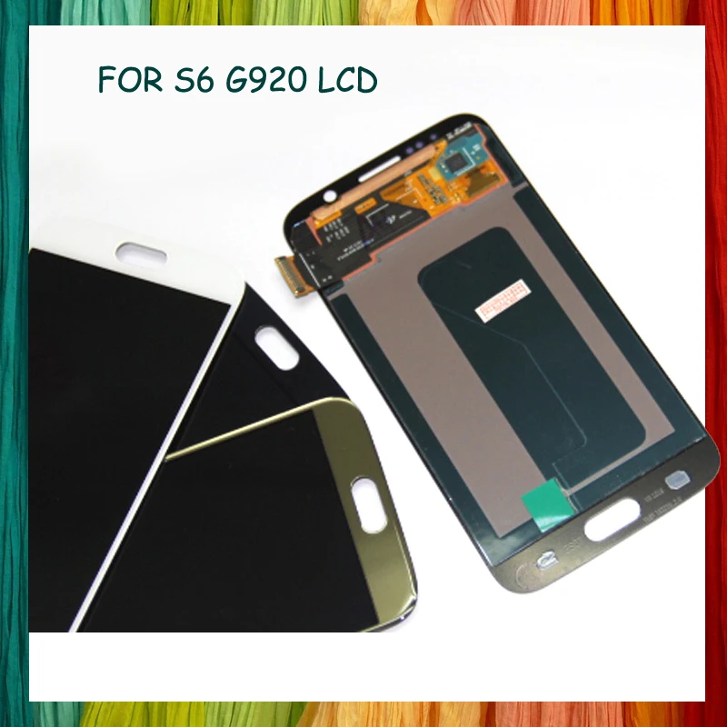 Синий белый золотой для Samsung Galaxy S6 G920 G920F LCDS дисплей с сенсорным экраном