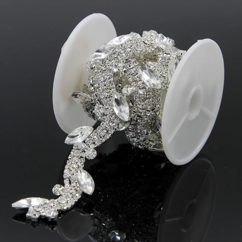 1 ярд Свадебная кристальная отделка стразами цепочка для костюма украшение