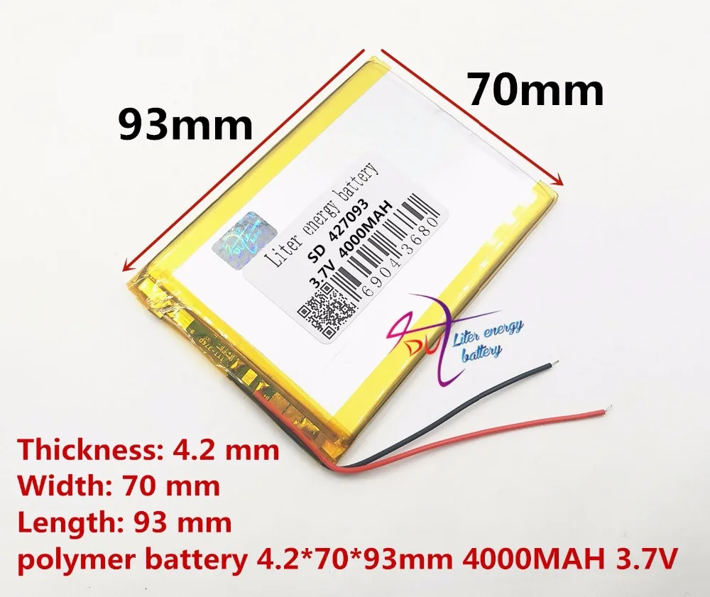 best battery brand 3.7V 4000mAH [427093] PLIB (polymer lithium ion / TCL) Li-ion for tablet pc mp4 cell phone sp | Электроника