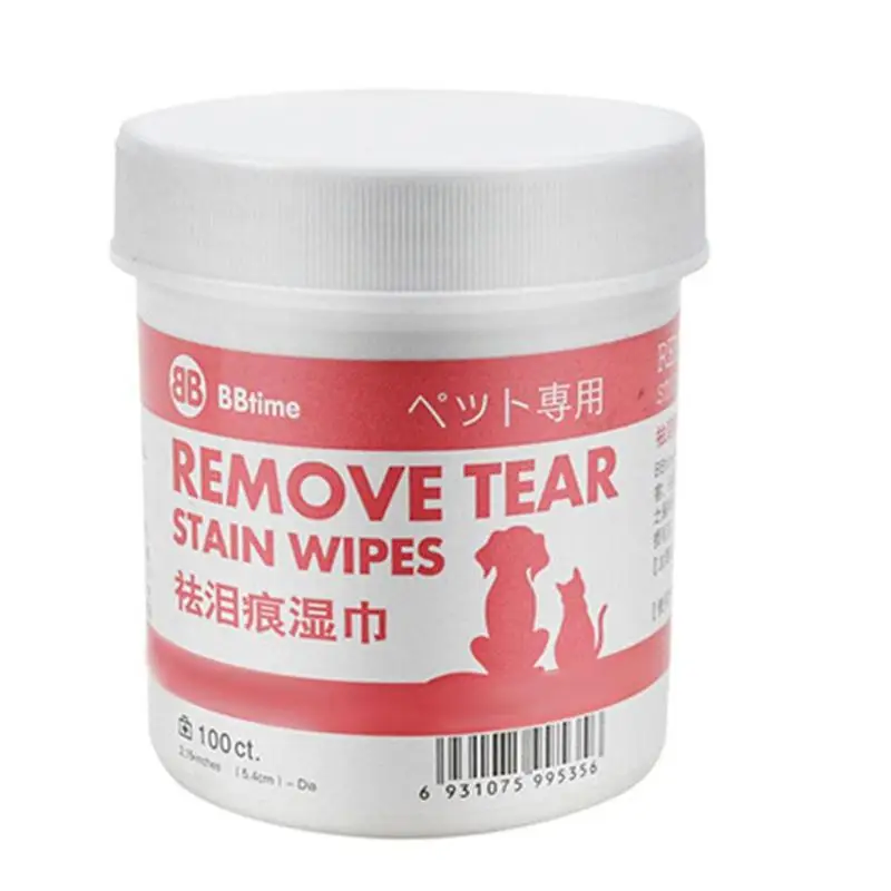 100 шт ПЭТ с алоэ увлажняет салфетки для глаз собаки очищающие бумажные полотенца