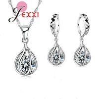 party wedding jewelry sets necklace earrings 925 sterling silver women noble new pendant necklace cubic zirconia