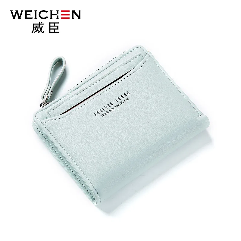 Женский кошелек из красной кожи женский короткий модный маленький однотонный