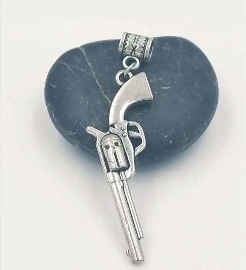 Оптовая продажа 10 шт полиция пистолет амулеты кулон браслеты и ожерелье для