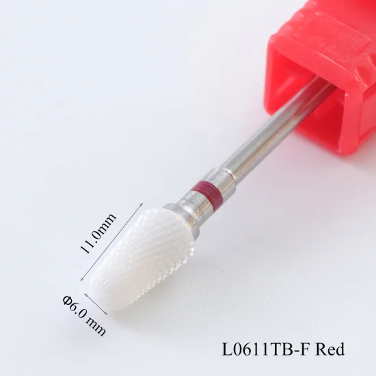 L0611TB-F Red 10 Тип мельница Керамика ногтей сверла для электрических маникюрные машинки пламени вращающийся Бур фреза средства по уходу за ногтями TR811 - Цвет: L0611TB-F Red