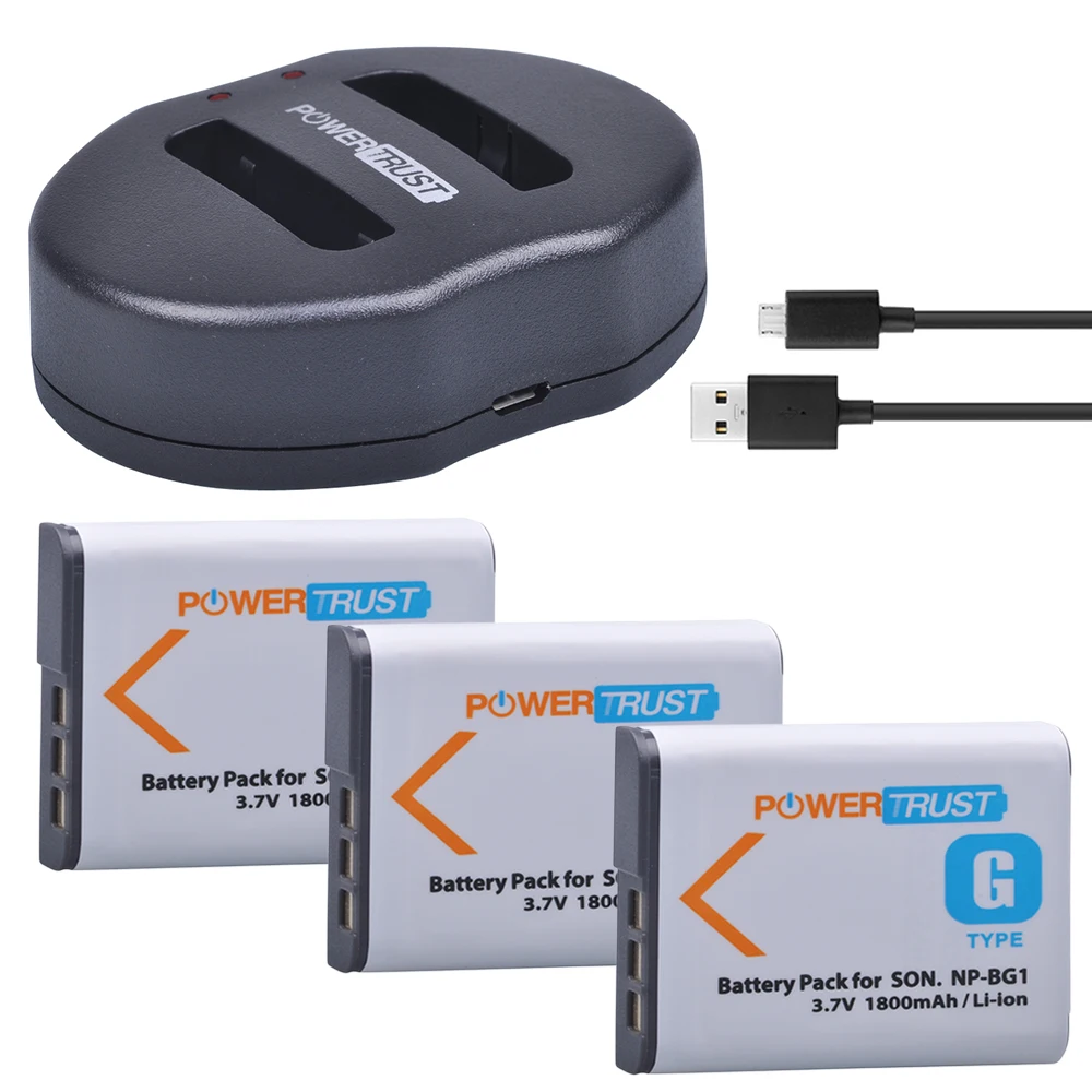 3 шт. 1800 мАч NP BG1 NPBG1 камера батарея + двойной USB зарядное устройство для SONY HX10 W30 W210