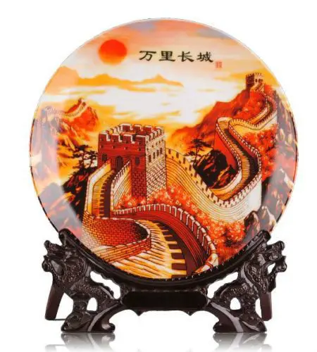 

Exquisite Chinese Handmade Ceramic Plate Painted With China Great Wall