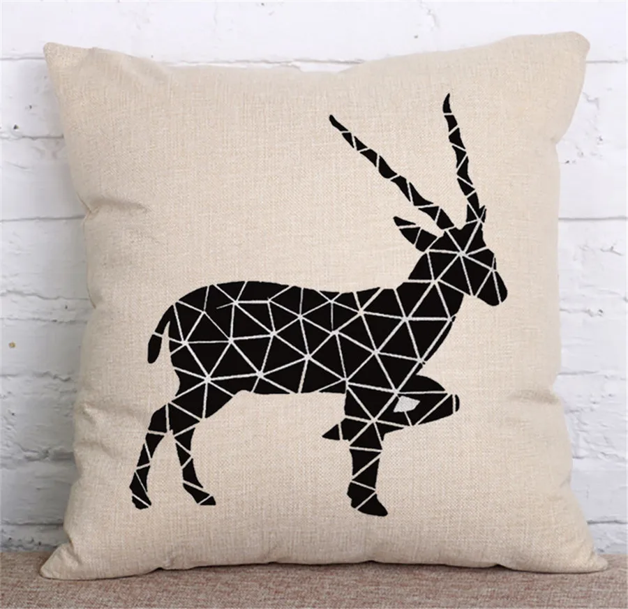 ZXZXOON модные геометрические чёрные и белые животных пятнистого оленя волк Орел