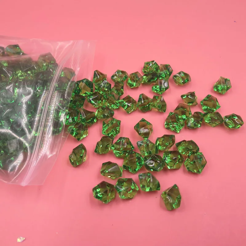 green 50 шт. красочные акриловые кристалл драгоценный камень ледяные камни стол разброс ваза для украшения интерьера Декор Орнамент Ремесло Подарок - Цвет: green