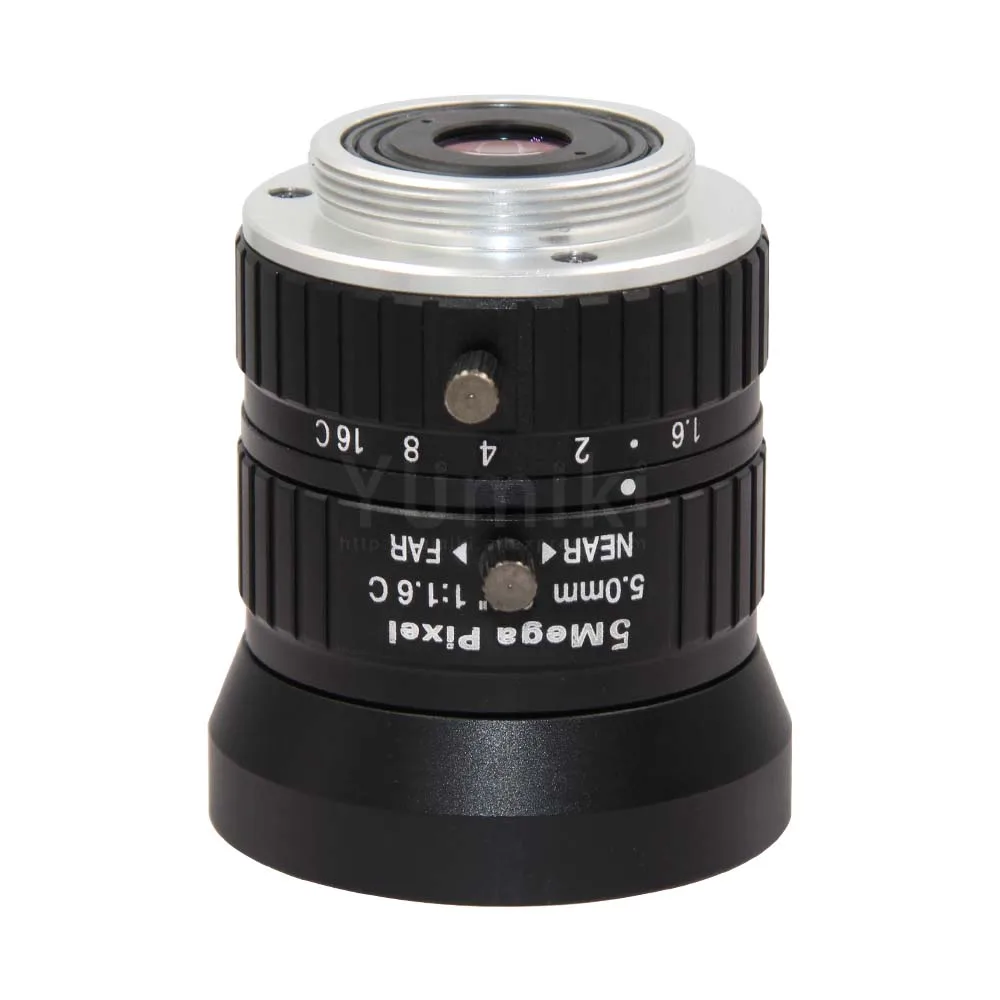 Yumiki HD 5mp CCTV Объективы для фотоаппаратов 5 мм F1.6 Aperture 1/1. " формат изображения горы c промышленной безопасности дорожного мониторинга