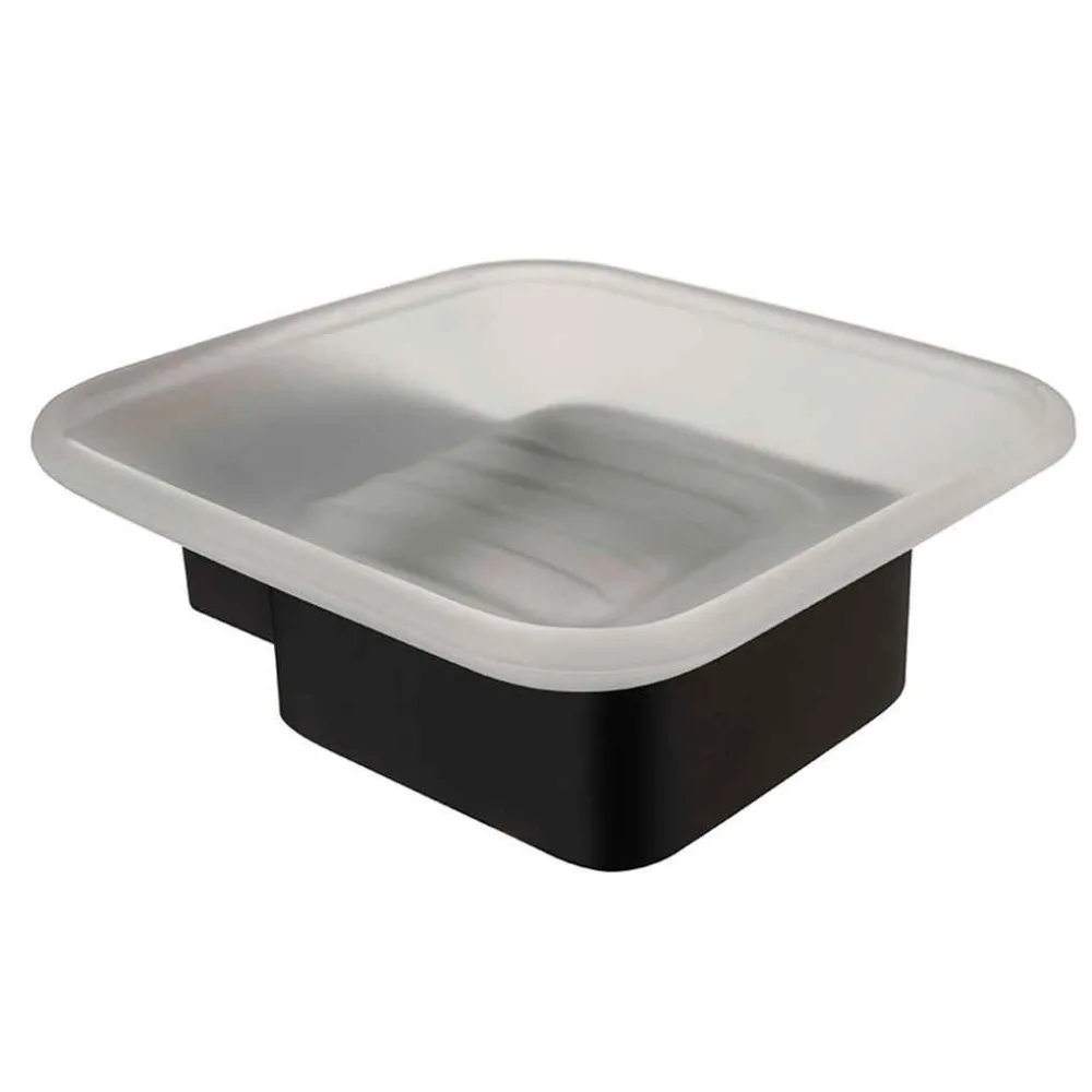 

Soap Dishes Single Layer Glass Square Glass Soap Dish Sacer Soap Tray Holder Bathing Rest Room Stainless Steel Dispenser