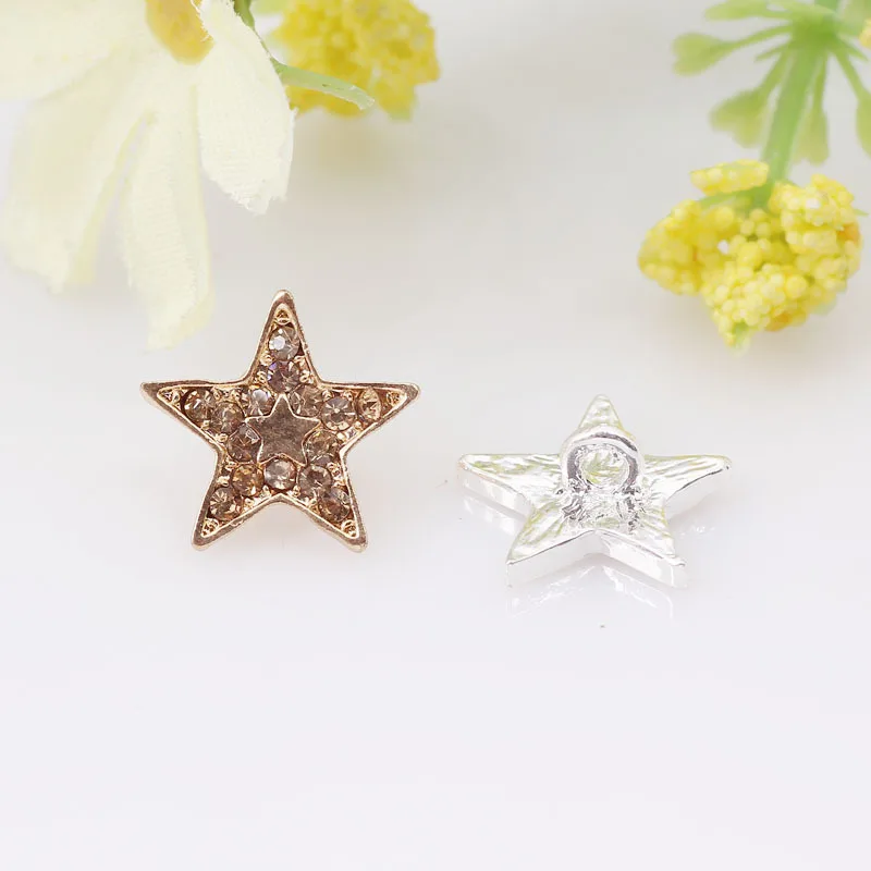 Блестящая форма пентаграммы Кристальные Стразы металлические пуговицы для